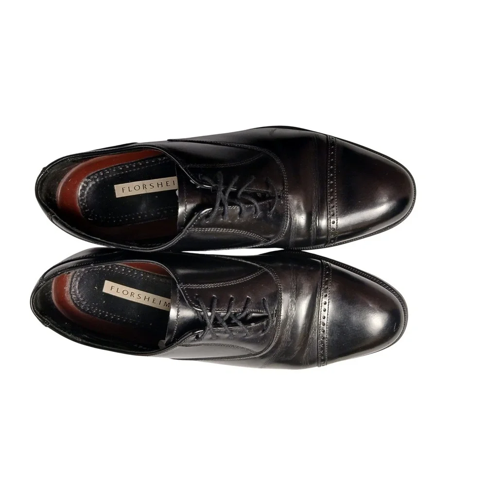 Florsheim Mens Black Leather Cap Toe‎ Oxford Dress Shoes 20382 Size 8.5 D